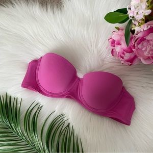 Pink Strapless Bra
